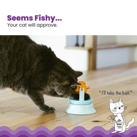Catstages 2-in-1 Topper Spin Fish Treat Cat Toy