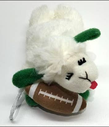 Multipet Tailgate Lamb Chop w/ Football Cat Toy 4"