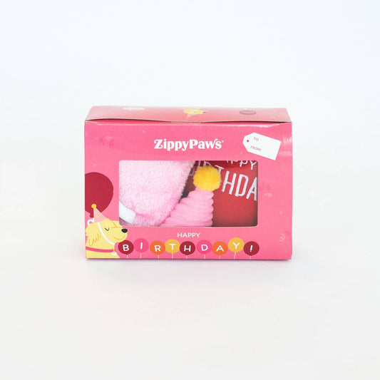 ZippyPaws Birthday Box Pink 3pc