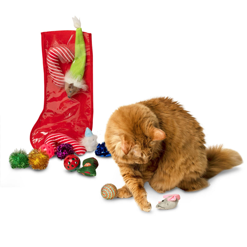 Midlee Christmas Stocking Cat Toy Gift Set (14 Toys)