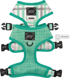 Dog Reversible Harness - Wag Your Teal: XL