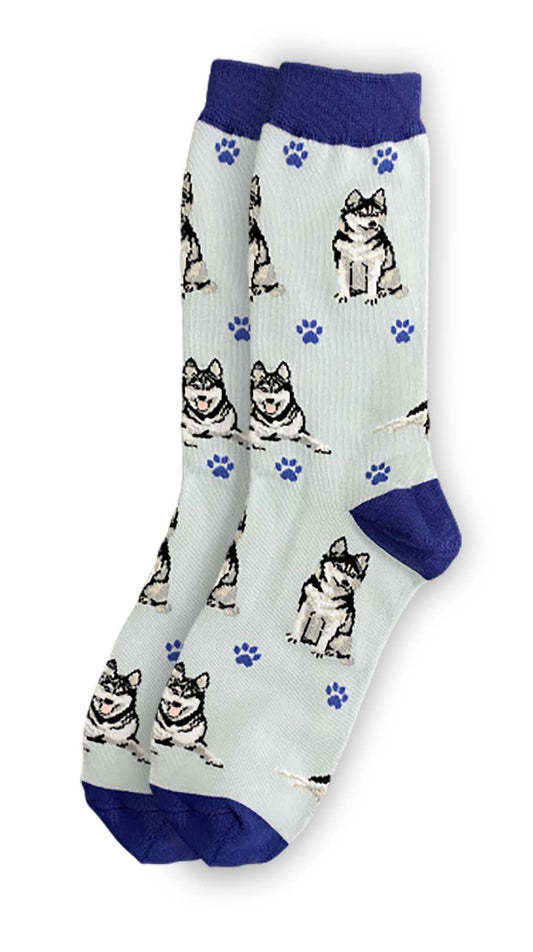 Siberian Husky - Unisex - Fun Novelty Crew Dog Socks