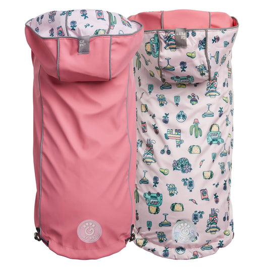 Reversible Elasto-Fit Raincoat - Pink/Pink: S