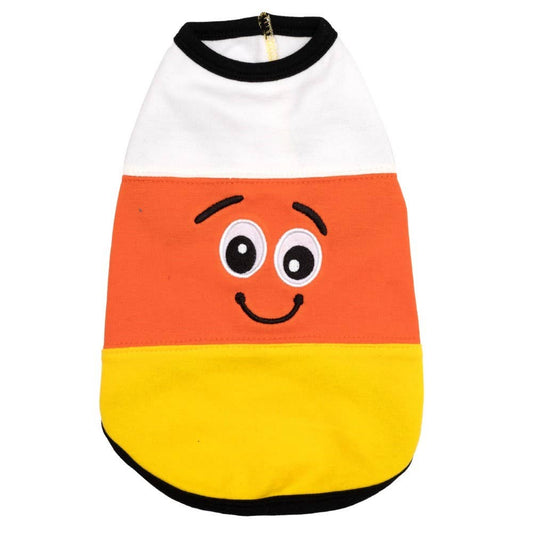 Candy Corn Dog Tee: Multicolored