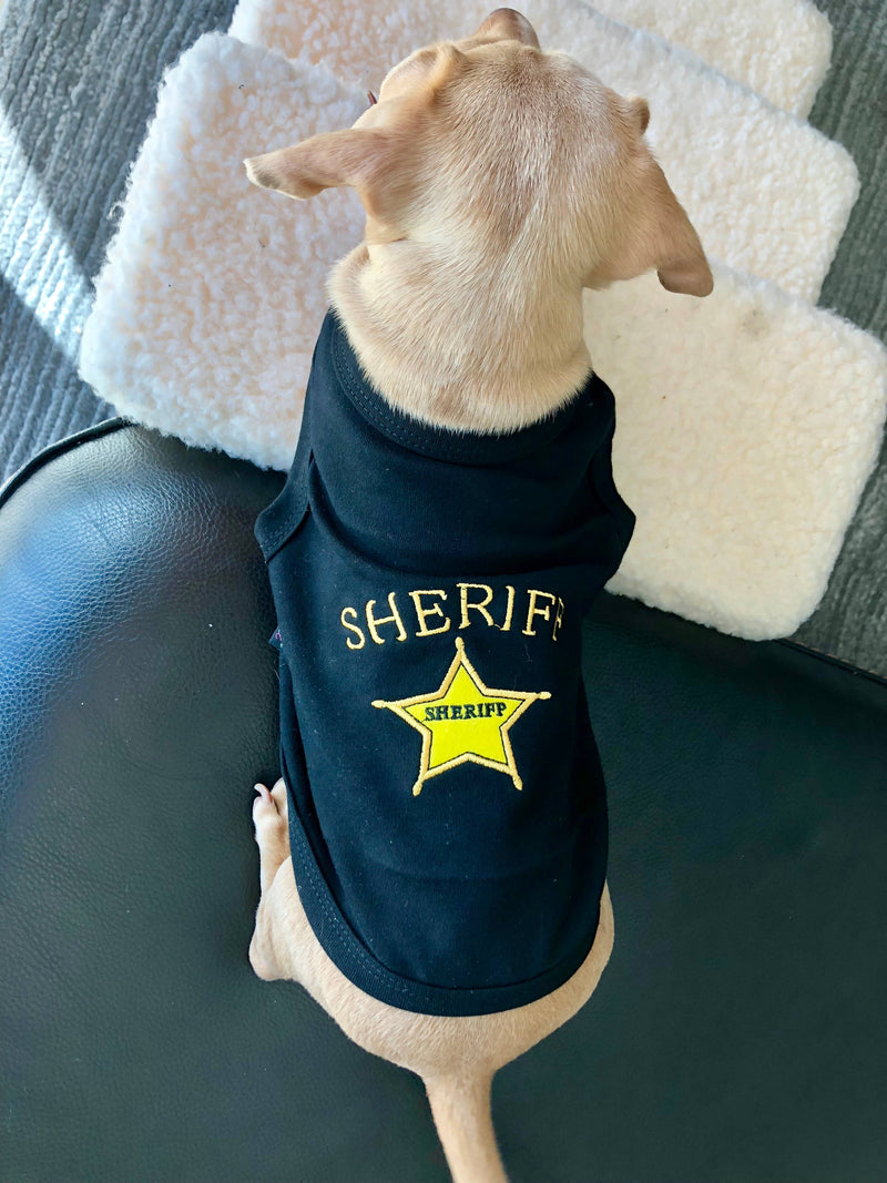 Sheriff Dog T-Shirt Pet Halloween Costume