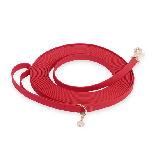 Cherry Red Waterproof Cloud 30 Ft Dog Leash