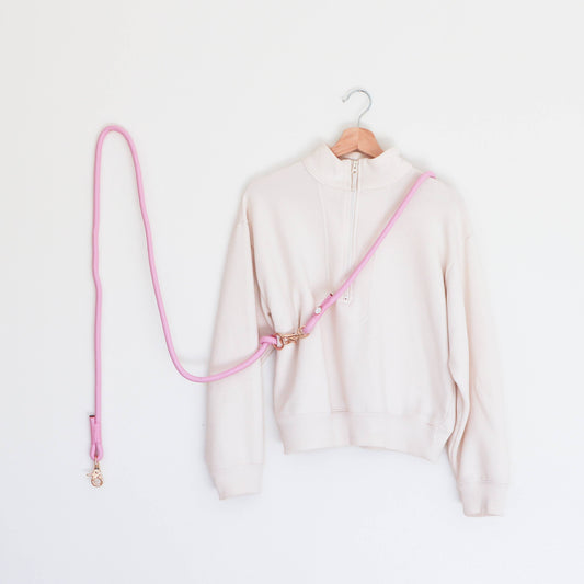 'Baby Pink' - Hands Free Dog Braided Rope Leash