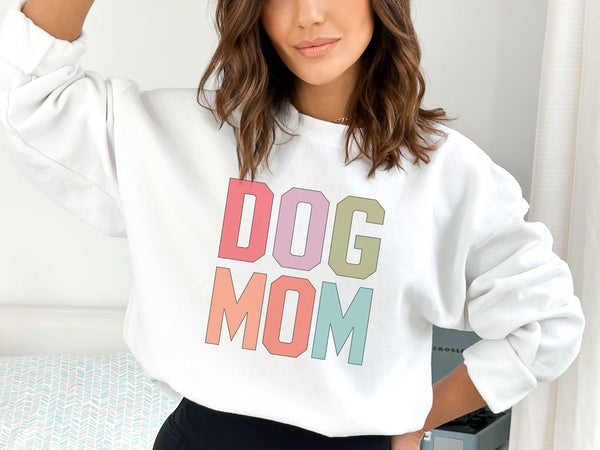 Cute Dog Mom White Sweatshirt, Dog Mom University, Dog Mom Gif