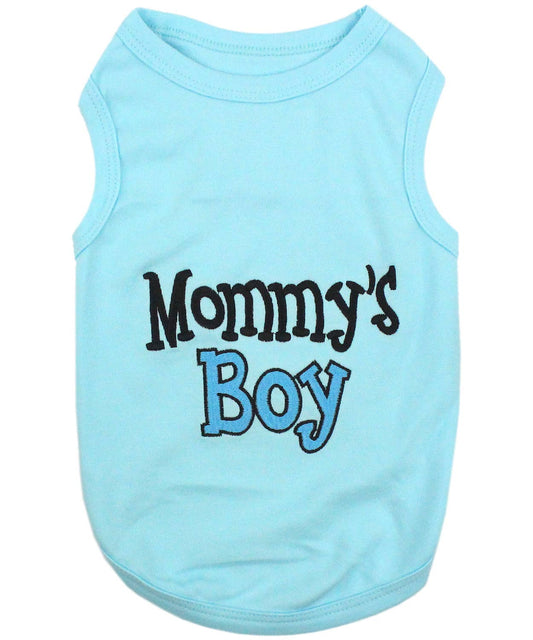 Mommy's Boy Dog T-Shirt – Cute Pet Outfit for Dogs: Blue / XS