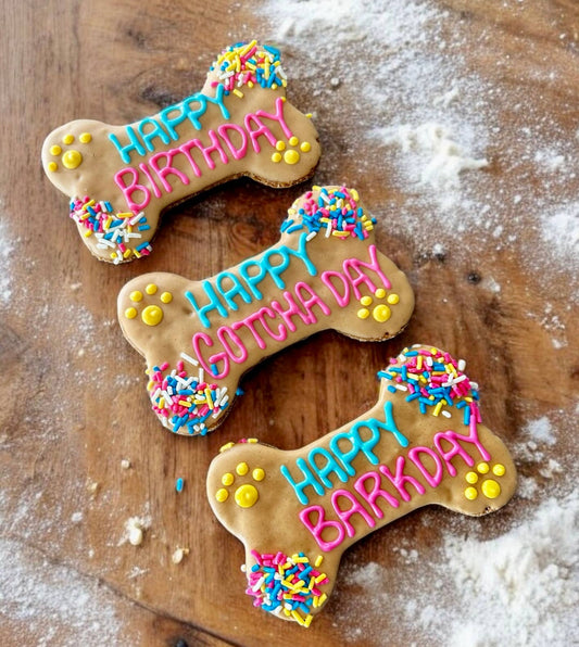 6 inch PB Fiesta Happy Birthday Bone Dog Treats