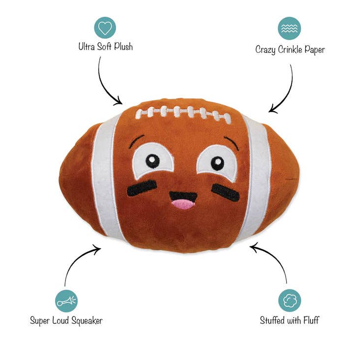 PetShop by Fringe Studio I Wanna Be A Baller Plush Football Dog Toy