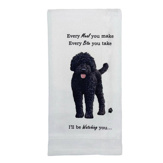 Black Labradoodle Kitchen Towel