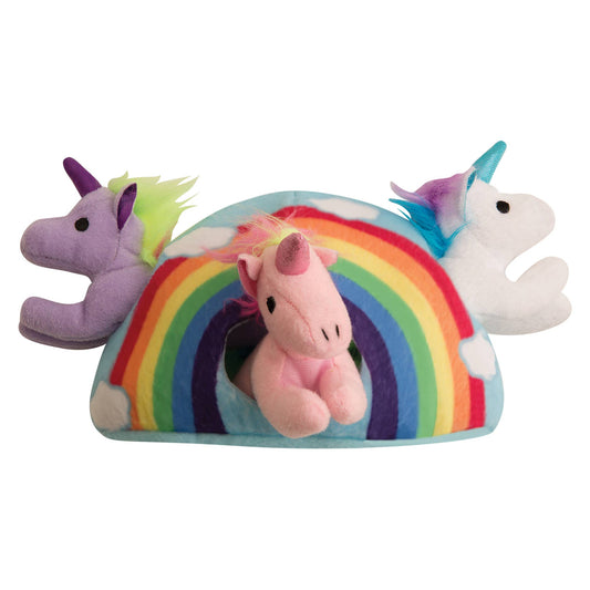 SnugArooz Hide & Seek Rainbow Plush Dog Toy 7"