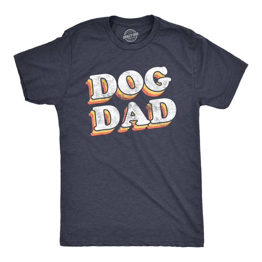 Dog Dad Retro Mens T shirt:Heather Navy