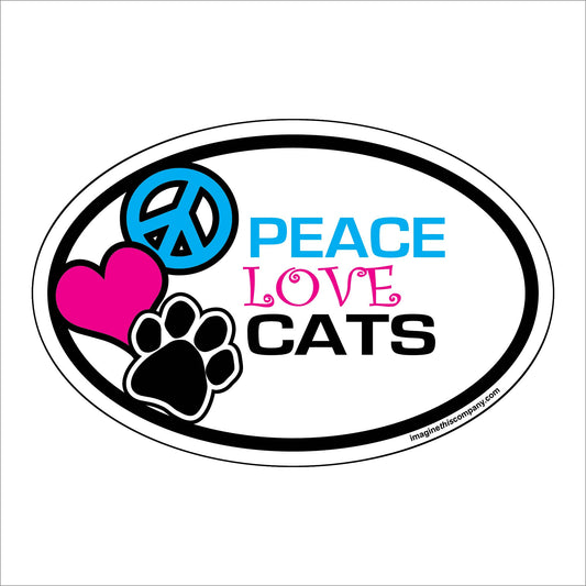Peace Love Cats Oval