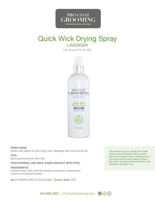 Quick Wick Drying Spray for Dogs