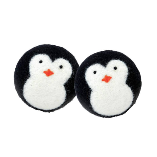 Wool Ball Toy Set with Animal Face (2pk): Penguin