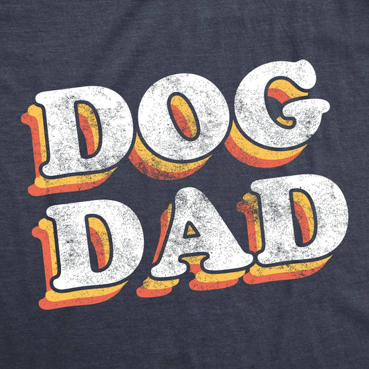 Dog Dad Retro Mens T shirt:Heather Navy