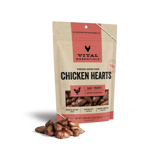 Vital Essentials Chicken Hearts FD Dog Treats 3.75 oz