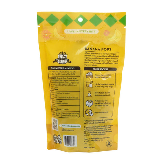 Lord Jameson Banana Pops Organic Dog Treats 6oz