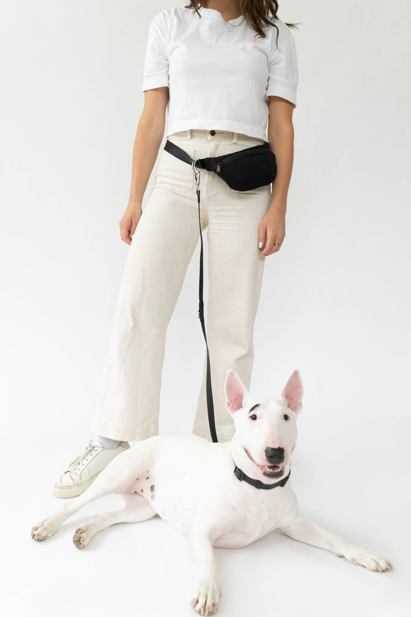 Black Sling Bag With Dog Leash