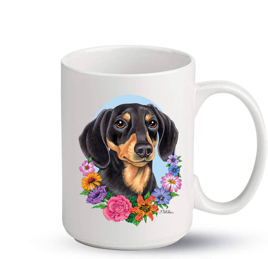 Dachshund Black/Tan -  Ceramic 15oz Sublimation Coffee Mug