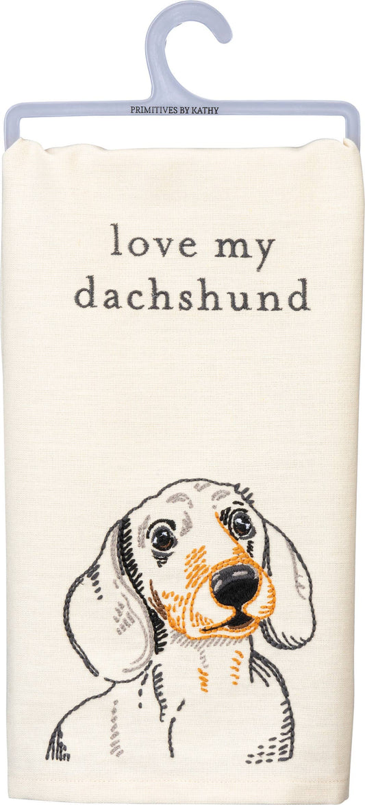 Love My Dachshund Kitchen Towel