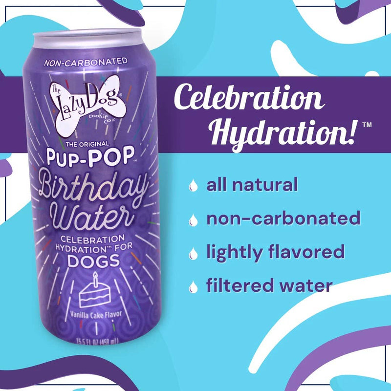 Lazy Dog Pup-POP Birthday Water Vanilla Cake Flavor