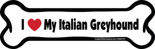 Italian Greyhound - Bone Car Magnet