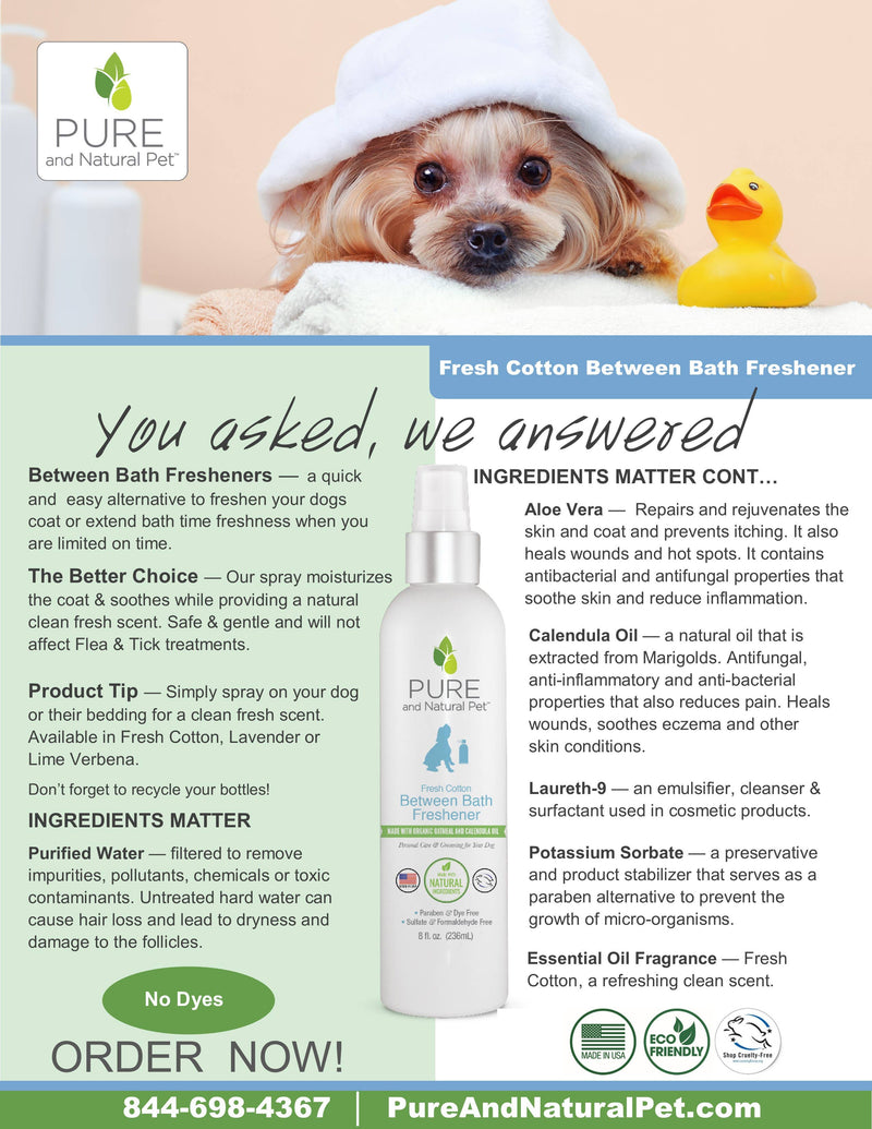 Between Bath Freshener for Dogs - Fresh Cotton