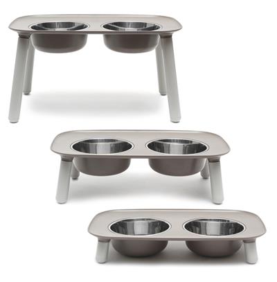 Messy Mutts Elevated Feeder Grey