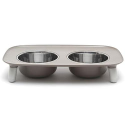 Messy Mutts Elevated Feeder Grey