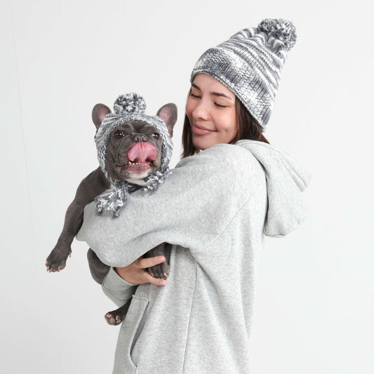 Spark Paws Human Pompom Hat - Salt and Pepper