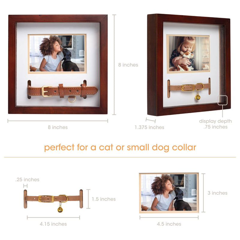 Memorial Pet Collar and Photo Frame in Espresso