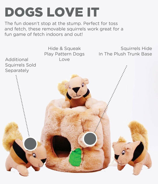 Outward Hound Hide A Squirrel Plush Dog Puzzle Toy Brown SM