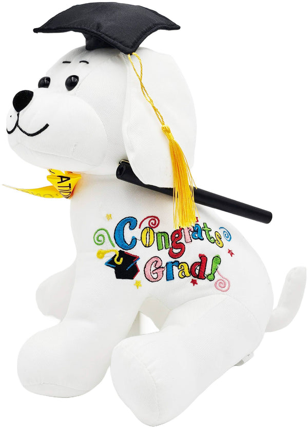 11" Graduation "Congrats Grad" Autograph Dog: Black