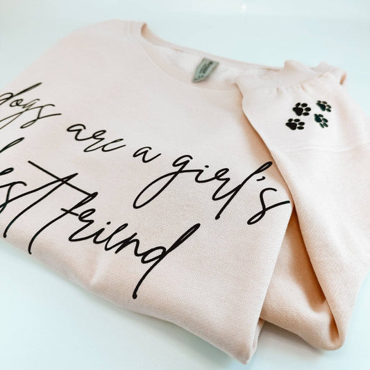 Dogs are a Girl's Best Friend Dog Lover Lightweight Crewneck