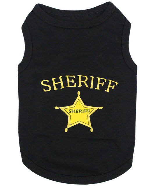 Sheriff Dog T-Shirt Pet Halloween Costume