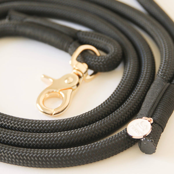 Furlou Braided Rope Leash - Black