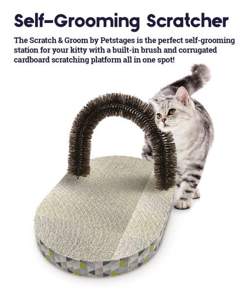 Catstages Scratch & Groom Corrugated Cat Scratch Pad