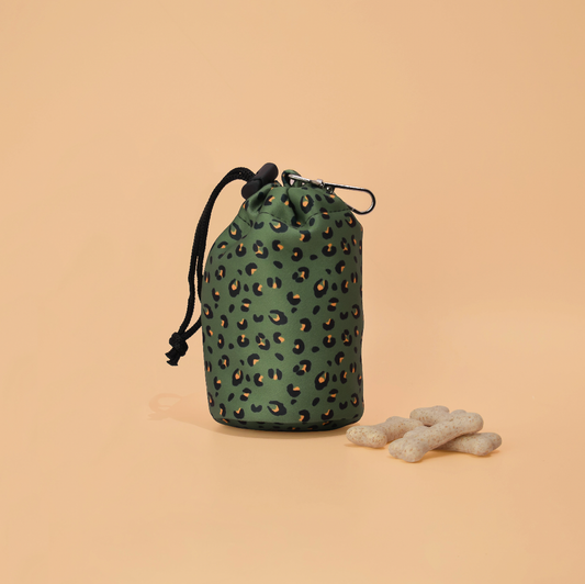 Drawstring Treat Pouch - Khaki Leopard