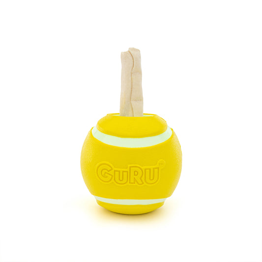 GURU Pet Company Tennis Treat Ball Dog Chew Toy MED