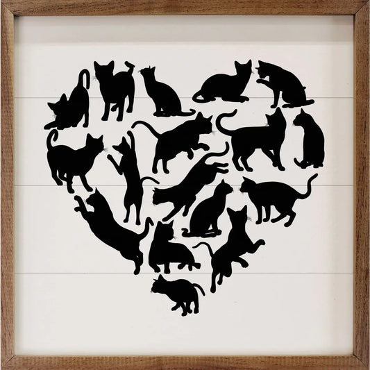 Cat Heart White: 8 x 8 x 1.5