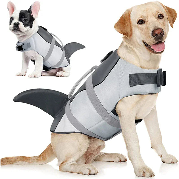 Shark Pet Swim Life Jacket with Safety Handle