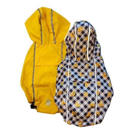 Hip Doggie Reversible Dog Raincoat Yellow/Ducks