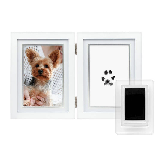 Pawprint Desk Frame with Clean-Touch Ink Kit, White