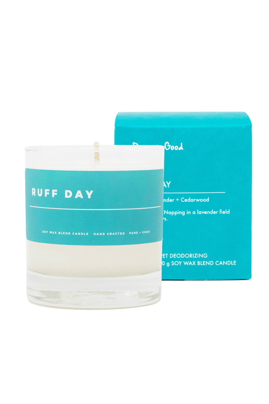 Ruff Day: Lavender + Cedarwood, Soy Wax Blend Candle