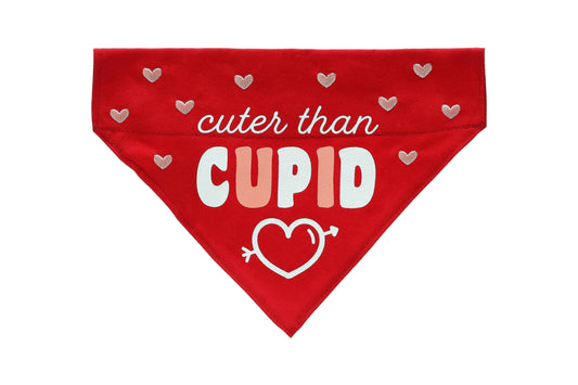 Pearhead Valentine's Day Cuter than Cupid Dog Bandana,  S/M