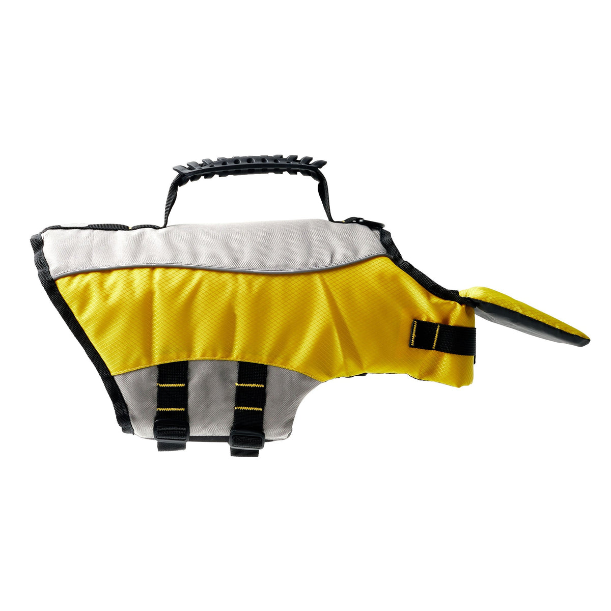 igh buoyancy, bright and comfortable! The GF PET LIFE VEST will keep your dog safe on the water! This dog life jacket is perfect for swimming and boat rides. Comfortable, adjustable and with high buoyancy, the bright and highly visible LIFE VEST will give you peace of mind during water adventures. Product details: Chin floatation flap to help keep head above water High buoyancy Bright & highly visible with reflective details Adjustable waist & neck Sturdy handle D-Ring to attach leash 100% polyester