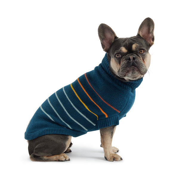 NOW AVAILABLE!!!!!  Product details:  Quality multi-knit turtleneck Fashionable retro color line design Secure ribbed arm holes for optimal comfort  Superior, sculpted unisex fit Authentic GF PET Logo Patch SKU: GS480F3-TL  Fitting: Simply pull the sweater over on your dog's head, insert front legs and pull to cover the back. With this great stretch, there is no fuss!  Care: Machine wash cold with like colors. Hang to dry. Do not iron. Do not bleach. Do not dry clean.